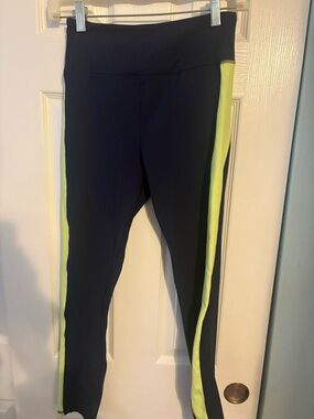 SO Black Leggings with Neon Yellow Waistband